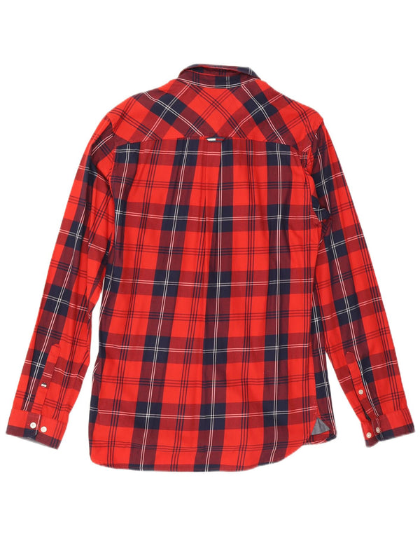 Camisa Tommy Hilfiger de corte regular para hombre de algodón a cuadros rojos medianos