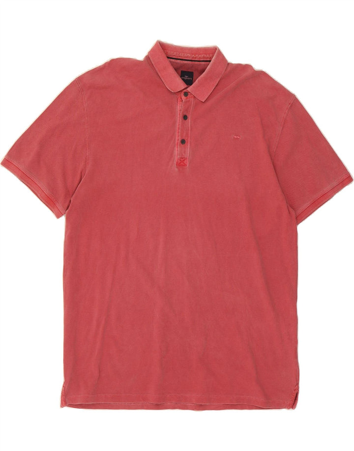 ENGBERS Mens Polo Shirt 3XL Pink Cotton Vintage Engbers and Second-Hand Engbers from Messina Hembry 