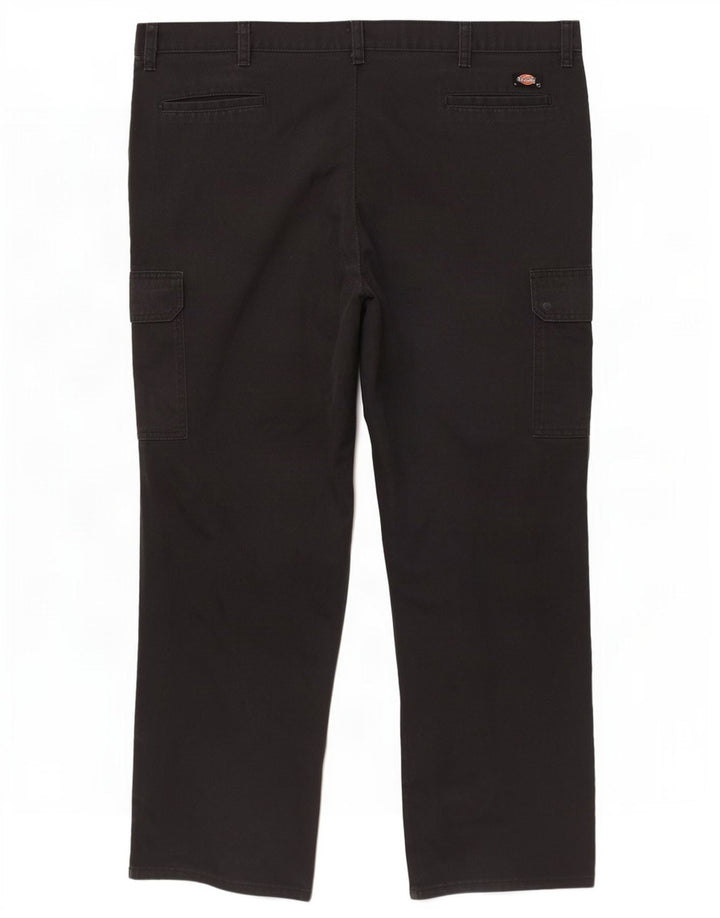 Dickies Pantalones cargo rectos para hombre W42 L32 Poliéster negro