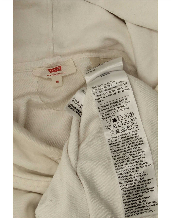 Levi's Jersey con capucha de gran tamaño con gráfico para mujer Reino Unido 14 Algodón blanco mediano