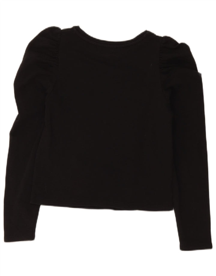 Zara Mujer Crop Top Manga Larga UK 8 Small Negro