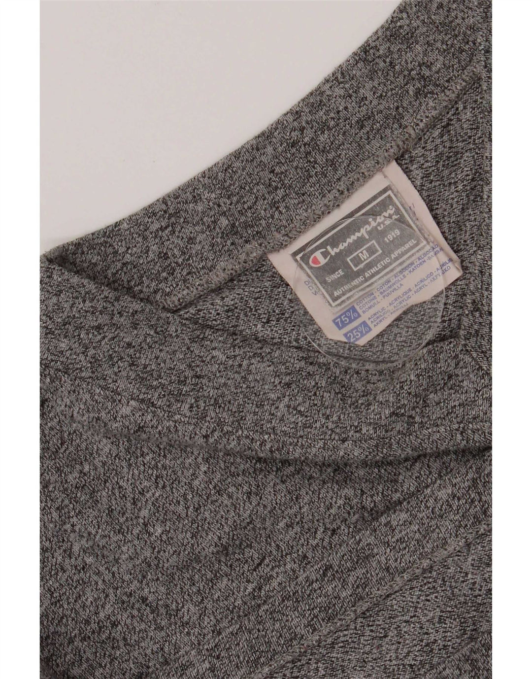 Champion Camiseta para hombre Top de algodón moteado gris medio