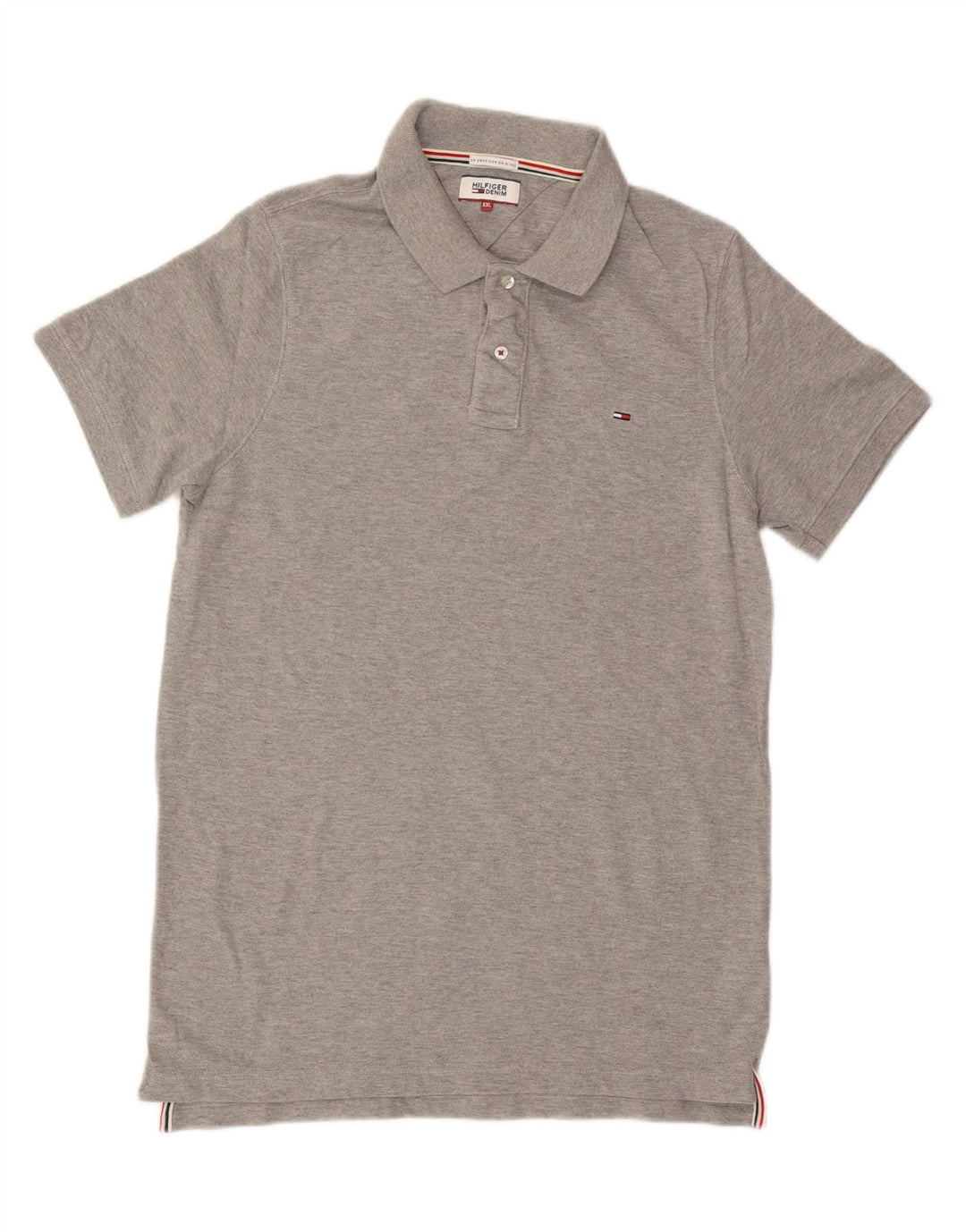 TOMMY HILFIGER Polo para hombre 2XL Gris Algodón
