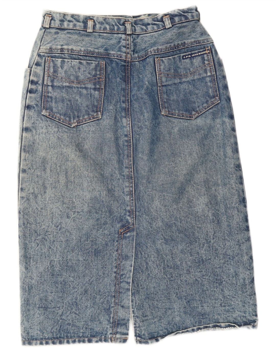 Falda vaquera vintage para mujer W26 azul pequeño