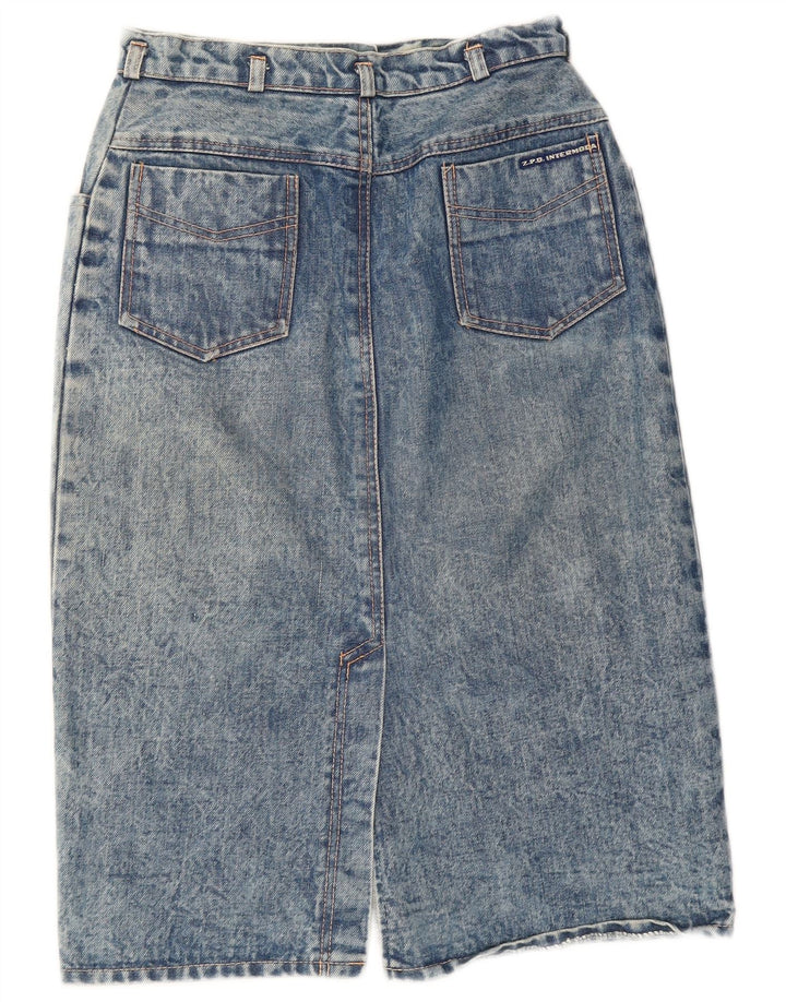 Falda vaquera vintage para mujer W26 azul pequeño