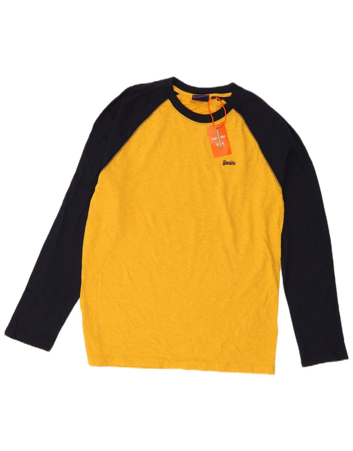 Superdry Hombre Camiseta De Manga Larga De Algodón Color Block En Amarillo Medio