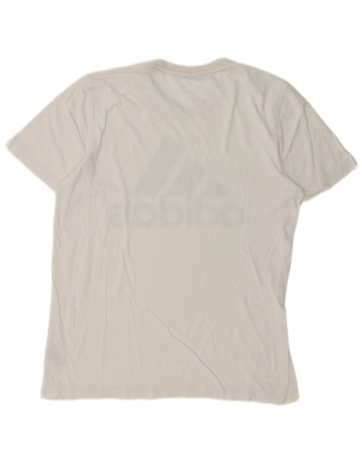 Adidas Hombre Camiseta Gráfica Top Mediano Blanco