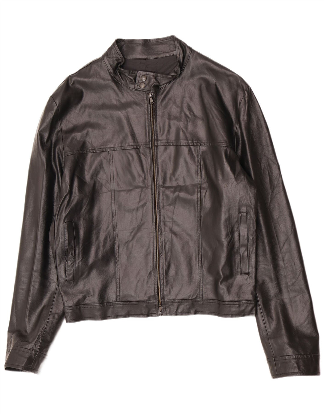 Chaqueta bomber de cuero imperial para hombre Reino Unido 40 Grande Negro