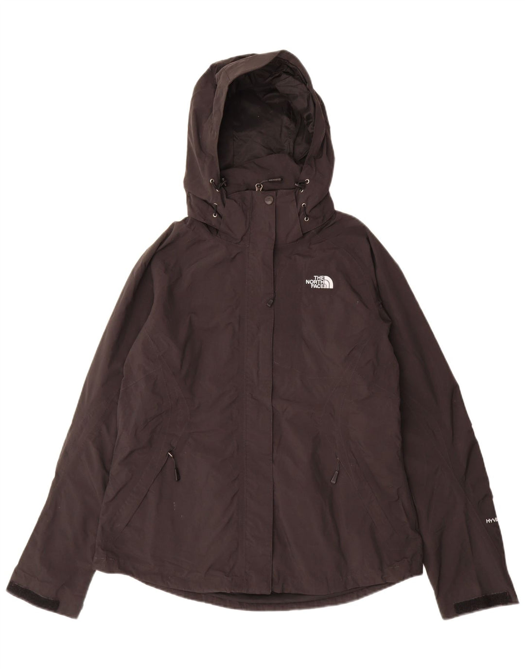 THE NORTH FACE Chaqueta impermeable con capucha Hyvent para mujer UK 46 Large Nylon negro