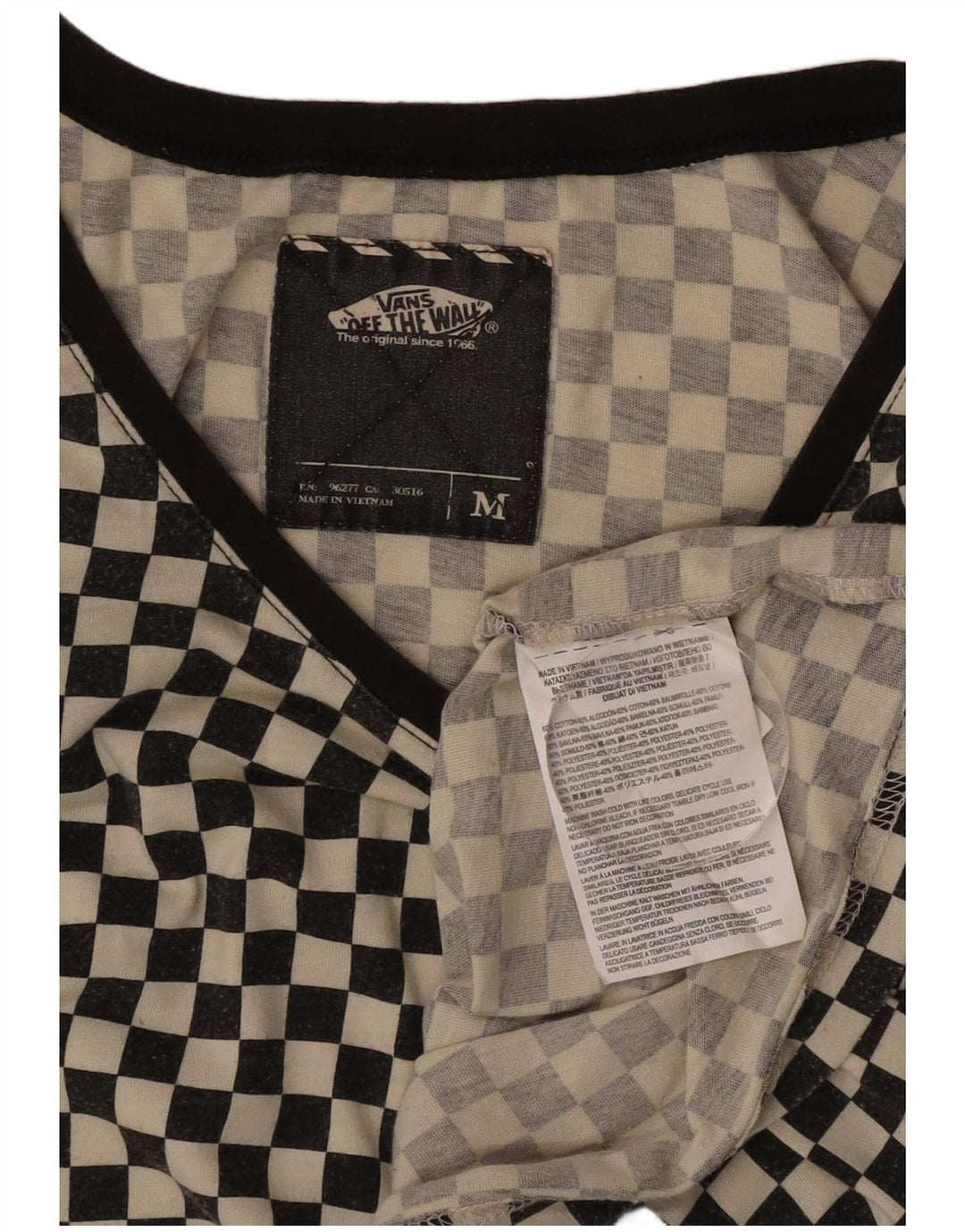 Vans Hombre Chaleco Top Medio Negro Algodón Geométrico