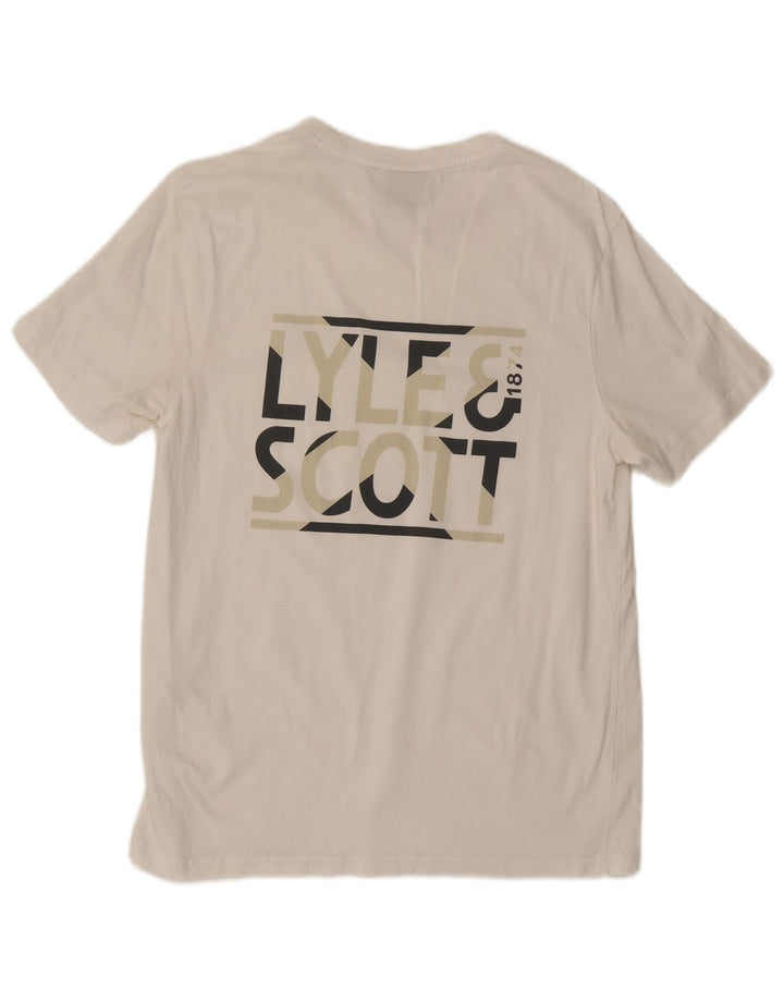 Lyle & Scott Camiseta gráfica para hombre Top de algodón blanco mediano