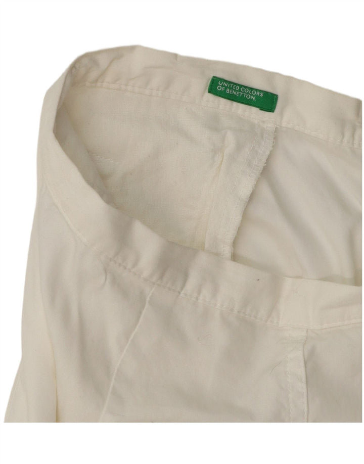Benetton Falda Larga De Talle Alto W30 Medium White