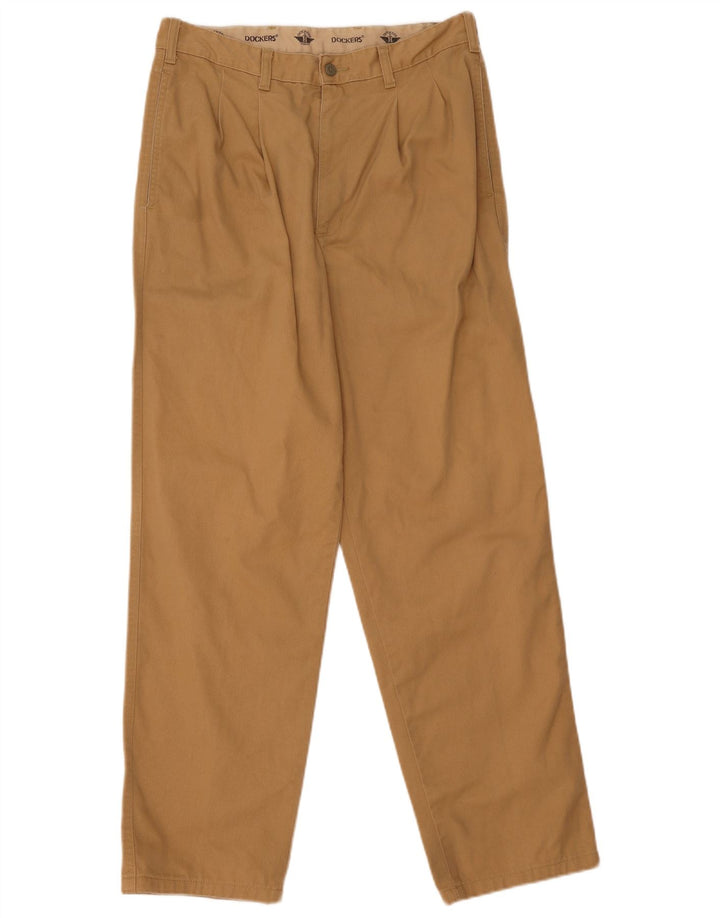 Dockers Pantalón chino con pinzas para hombre W32 L31 Marrón