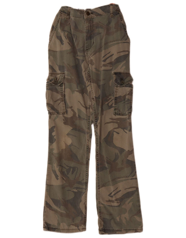 Wrangler Pantalones cargo rectos para niños 11-12 años W22 L27 Camuflaje caqui