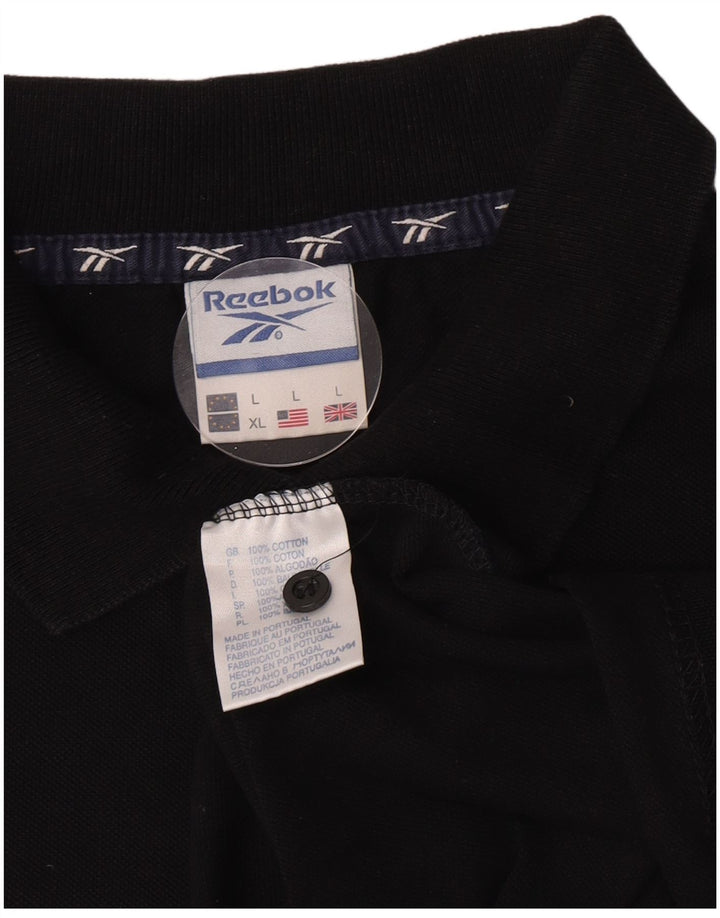 Polo Reebok Hombre Grande Algodón Negro