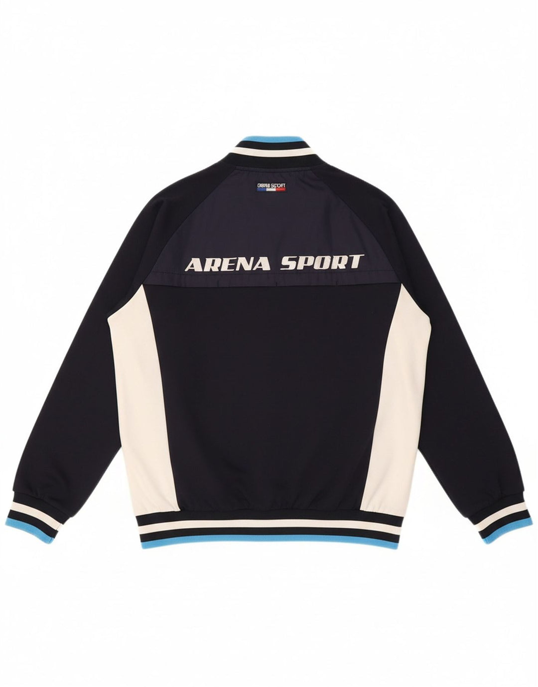 ARENA Mens Graphic Tracksuit Top Jacket Large Navy Blue Colourblock