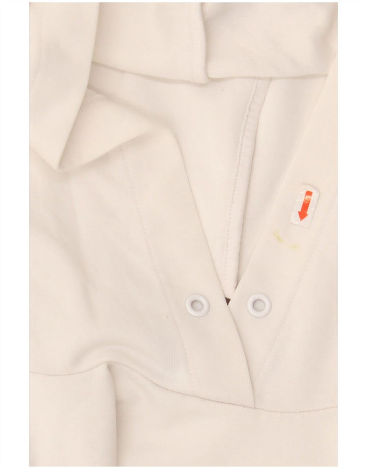 Adidas Sudadera con capucha gráfica para mujer UK 8/10 Small White Poliéster