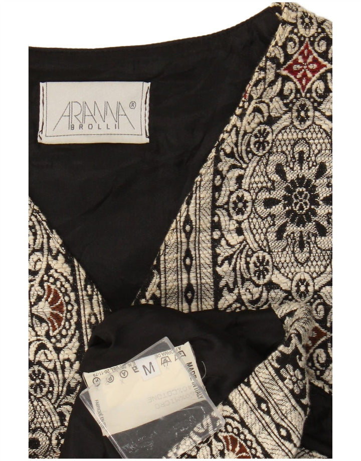 Chaleco Arianna para mujer UK 44 Microfibras Paisley negro mediano