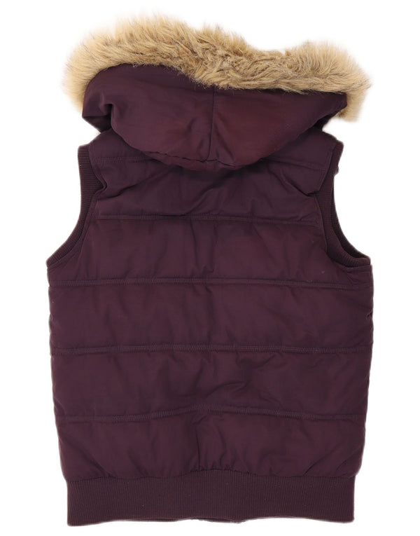 Chaleco acolchado con capucha extragrande para mujer de Fat Face UK 40 Pequeño Poliéster morado