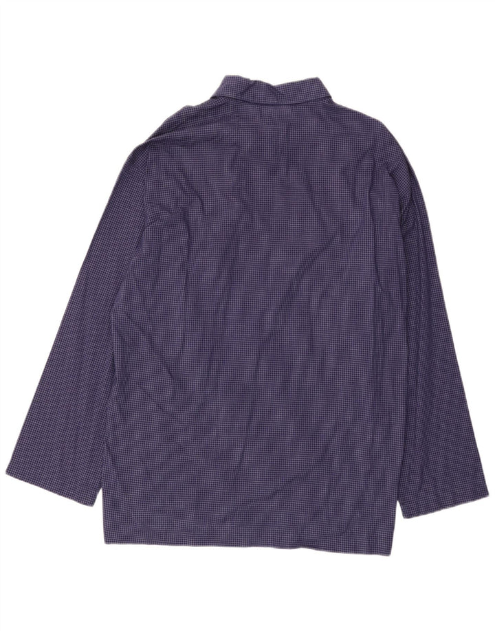 Camisa Fila para hombre grande de algodón a cuadros azul marino