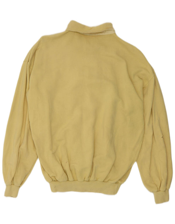 Think Pink - Sudadera con cuello polo para hombre, jersey IT 50 de algodón amarillo medio