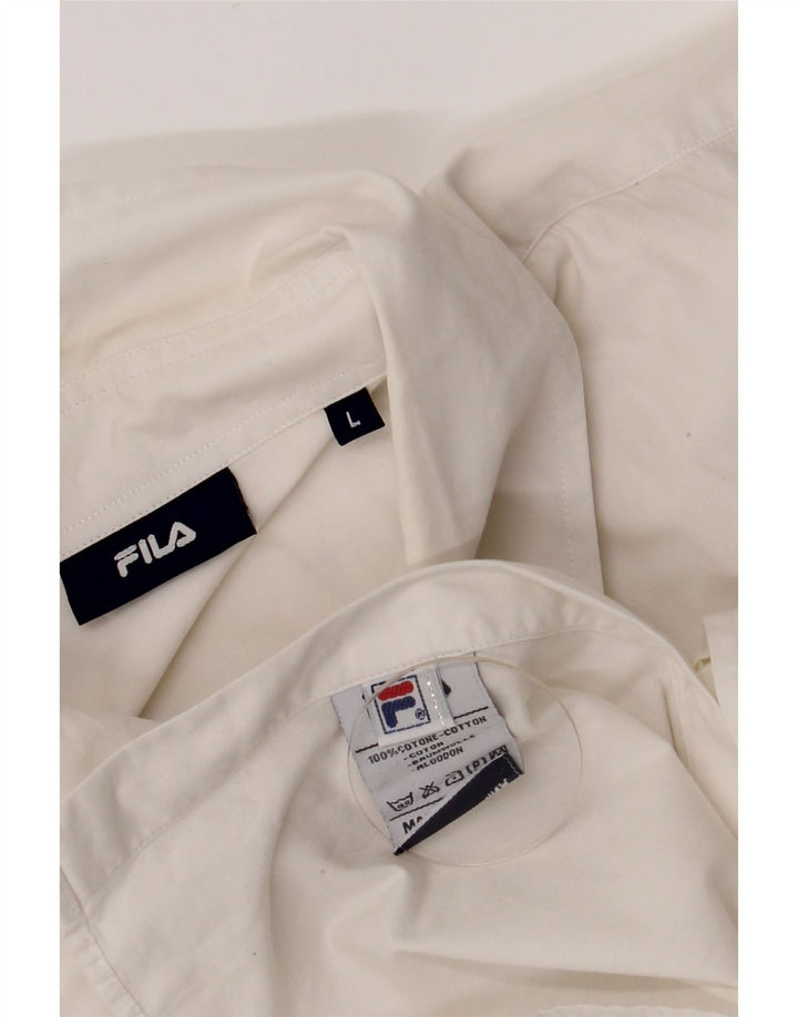 Camisa Fila Hombre Grande Algodón Blanco