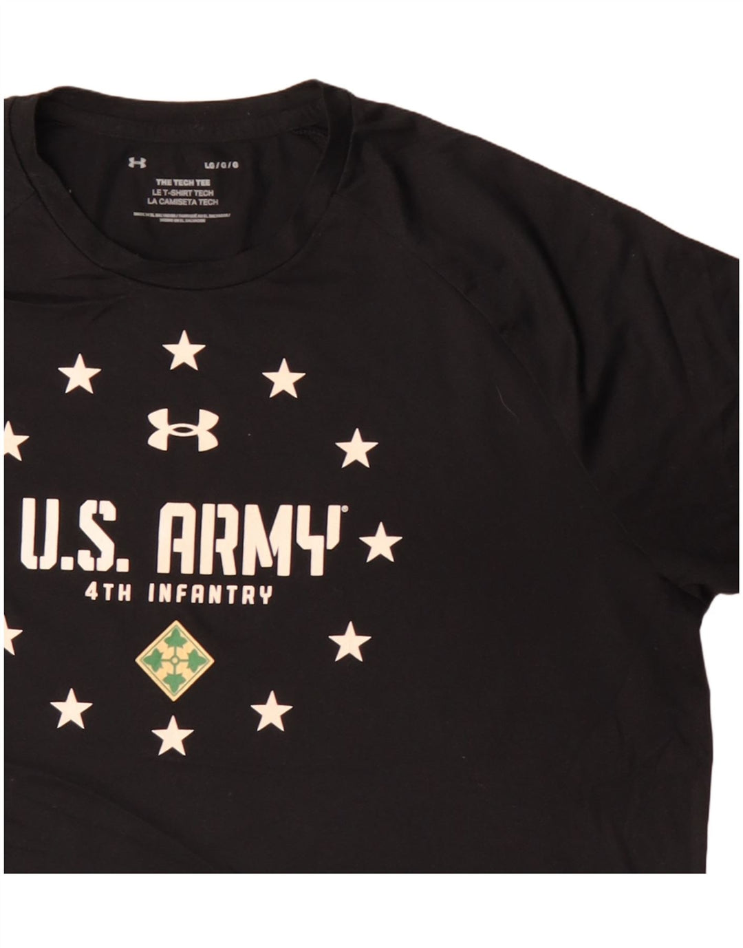 Under Armour Camiseta con gráfico del ejército de EE. UU. para hombre, talla grande, color negro