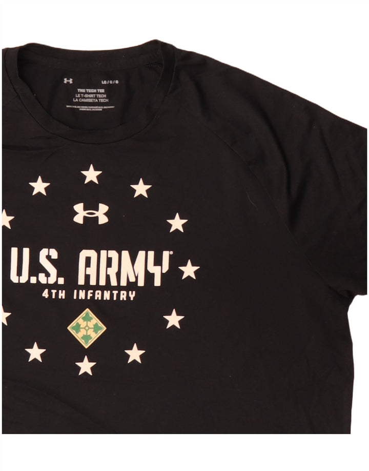 Under Armour Camiseta con gráfico del ejército de EE. UU. para hombre, talla grande, color negro