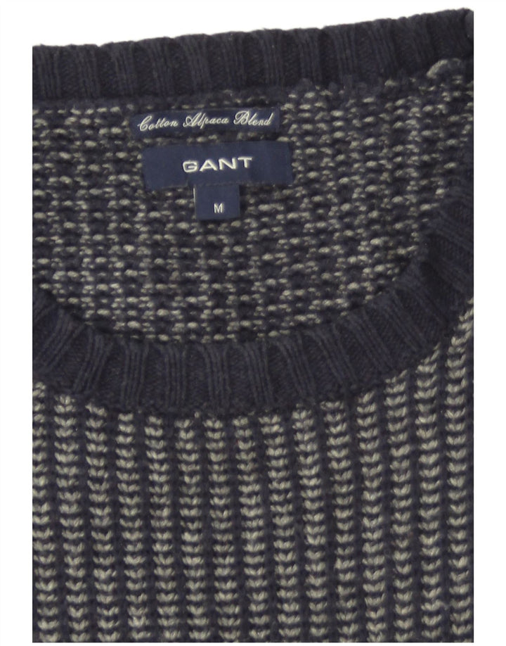 Gant Jersey De Cuello Redondo Para Hombre Jersey De Algodón A Rayas Azul Marino Medio