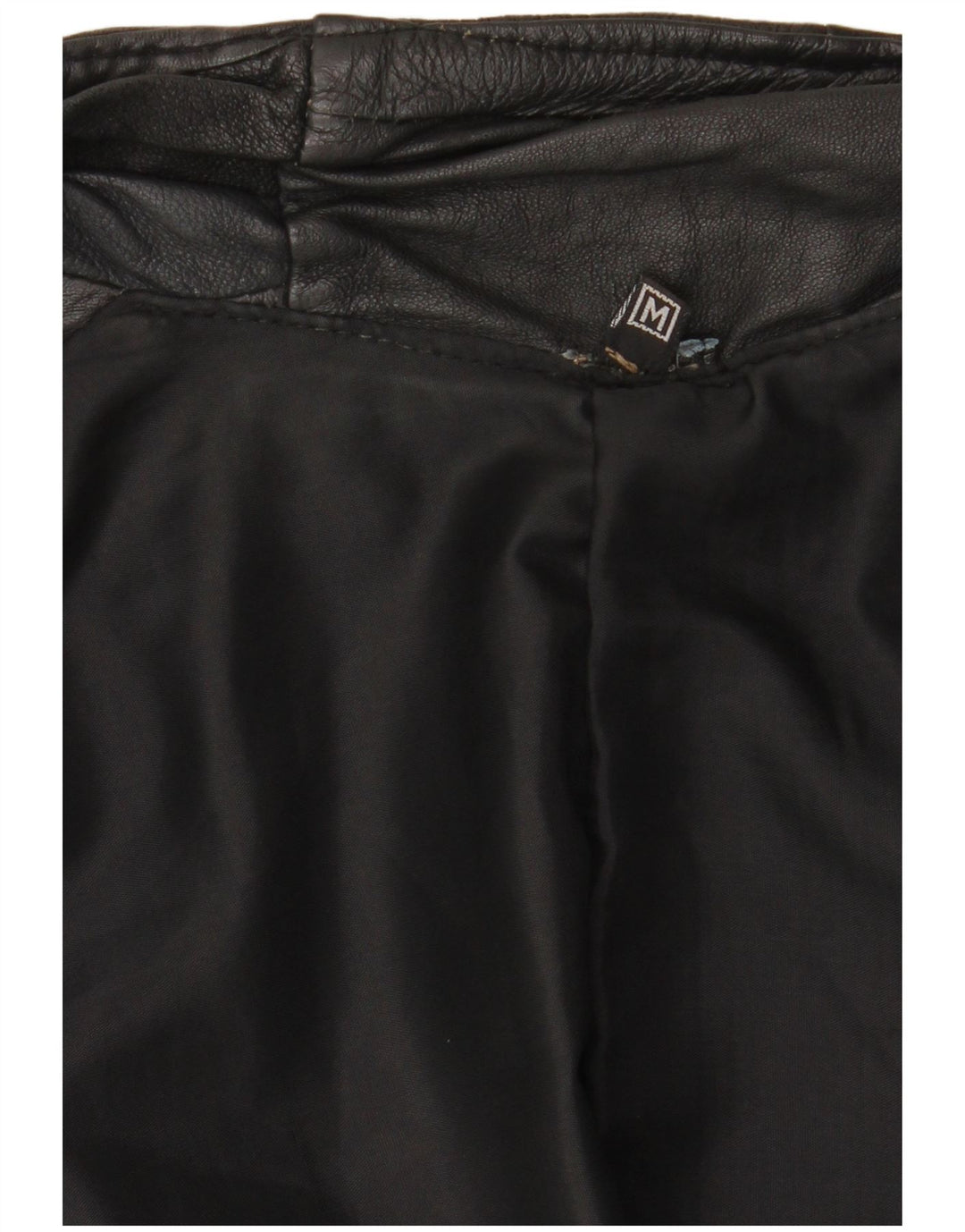 VINTAGE Chaleco de cuero para hombre Reino Unido 38 Patchwork negro medio