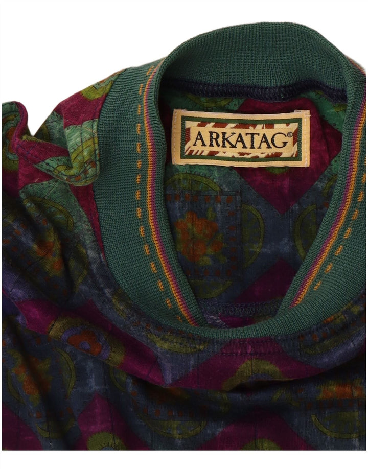 Camiseta gráfica vintage para hombre Top grande multicolor geométrico