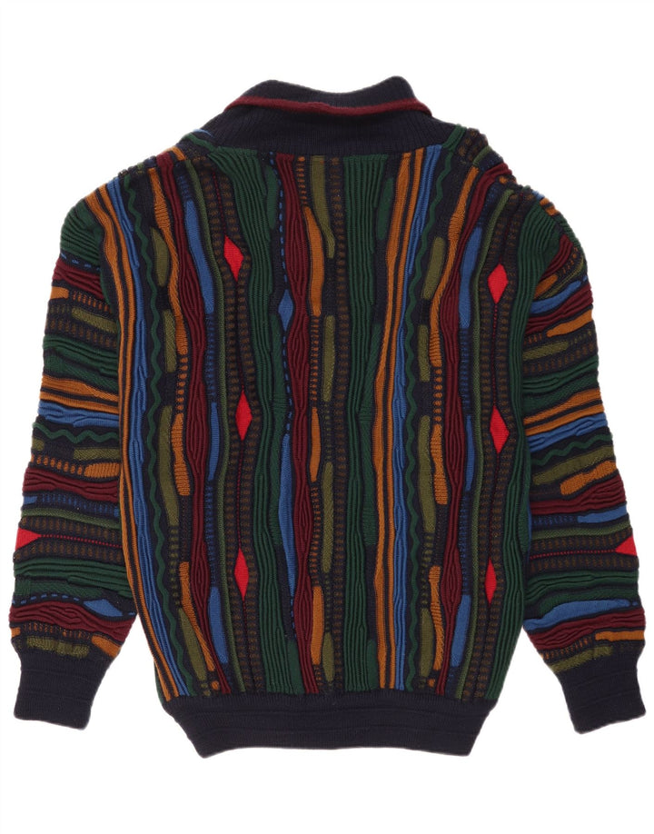Limnos Jersey con cuello tipo chal para hombre XL Lana geométrica multicolor
