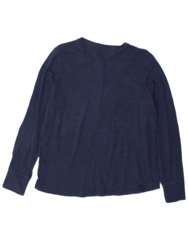 L.L.Bean Top Mujer Manga Larga UK 40 XL Algodón Azul Marino
