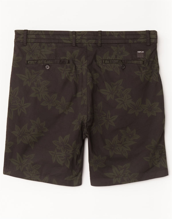 Replay Shorts chinos gráficos para hombre W36 Algodón floral negro grande