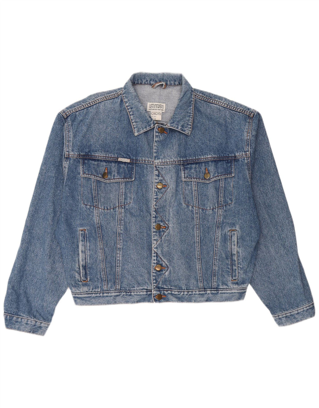 Chiori Chaqueta vaquera holgada para hombre UK 38 Algodón azul medio