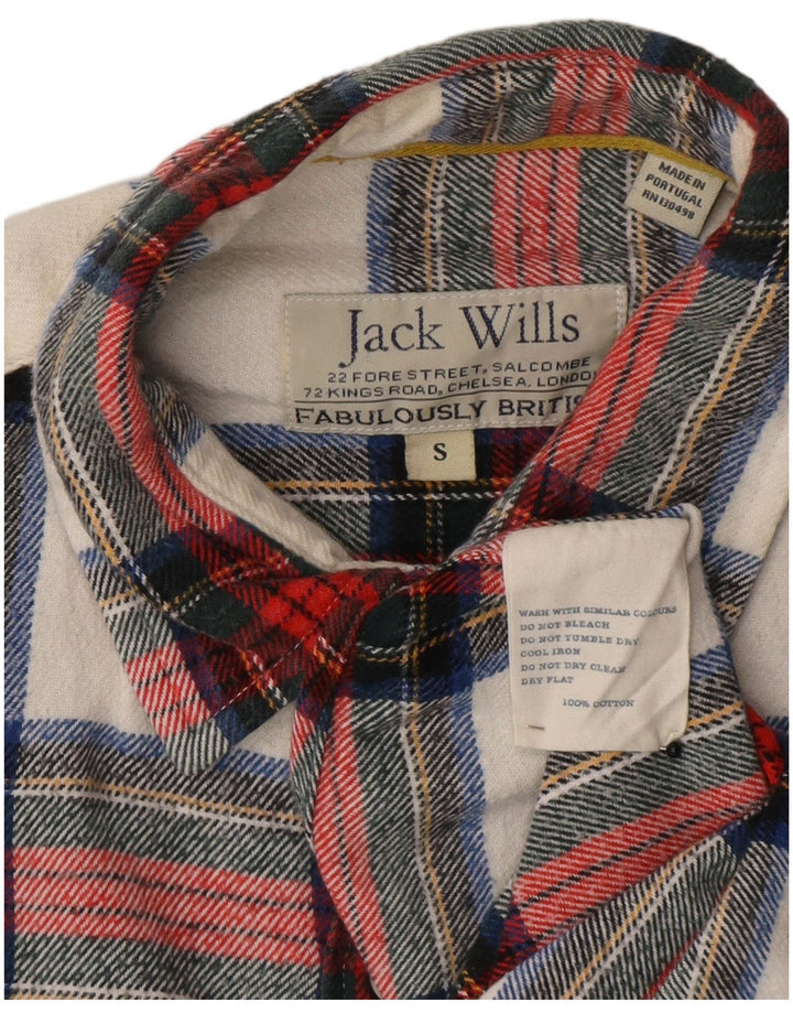 Camisa de franela para hombre Jack Wills de algodón a cuadros rojos pequeños