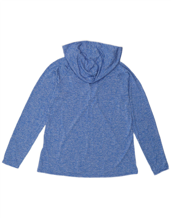 Under Armour Camiseta con capucha para mujer Manga larga UK 46 Poliéster azul grande