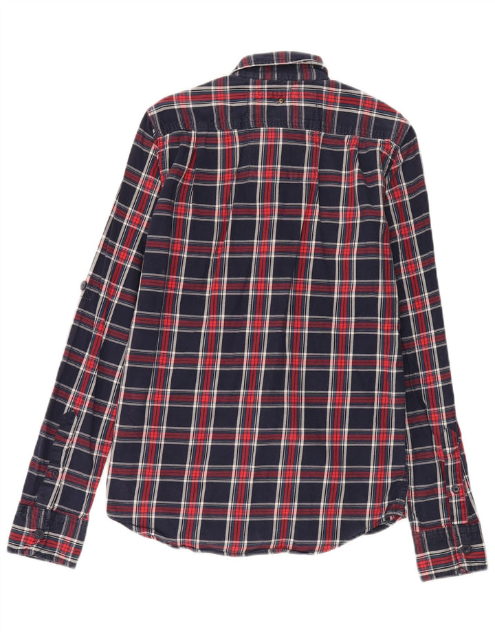 Superdry Camisa De Franela De Algodón A Cuadros Azul Marino Pequeño