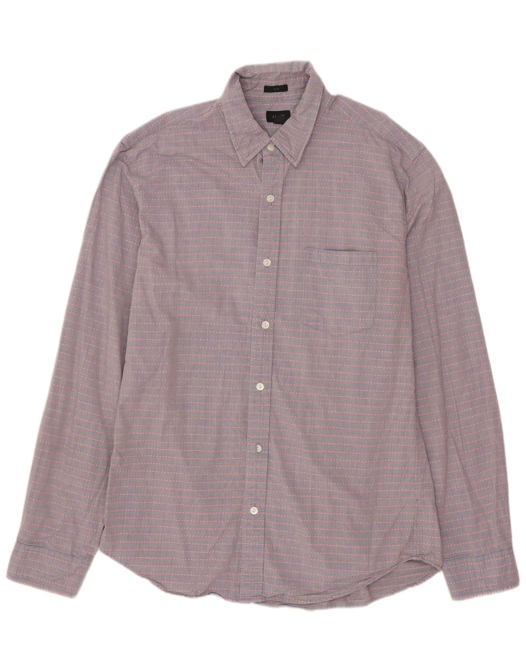 J. CREW Camisa ajustada para hombre de algodón a rayas gris medio