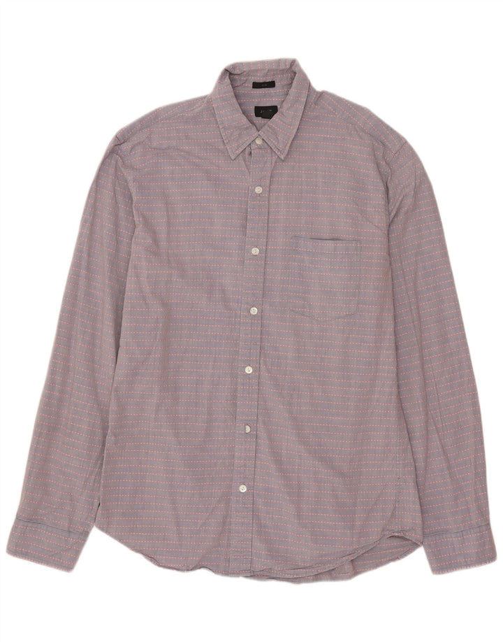 J. CREW Camisa ajustada para hombre de algodón a rayas gris medio