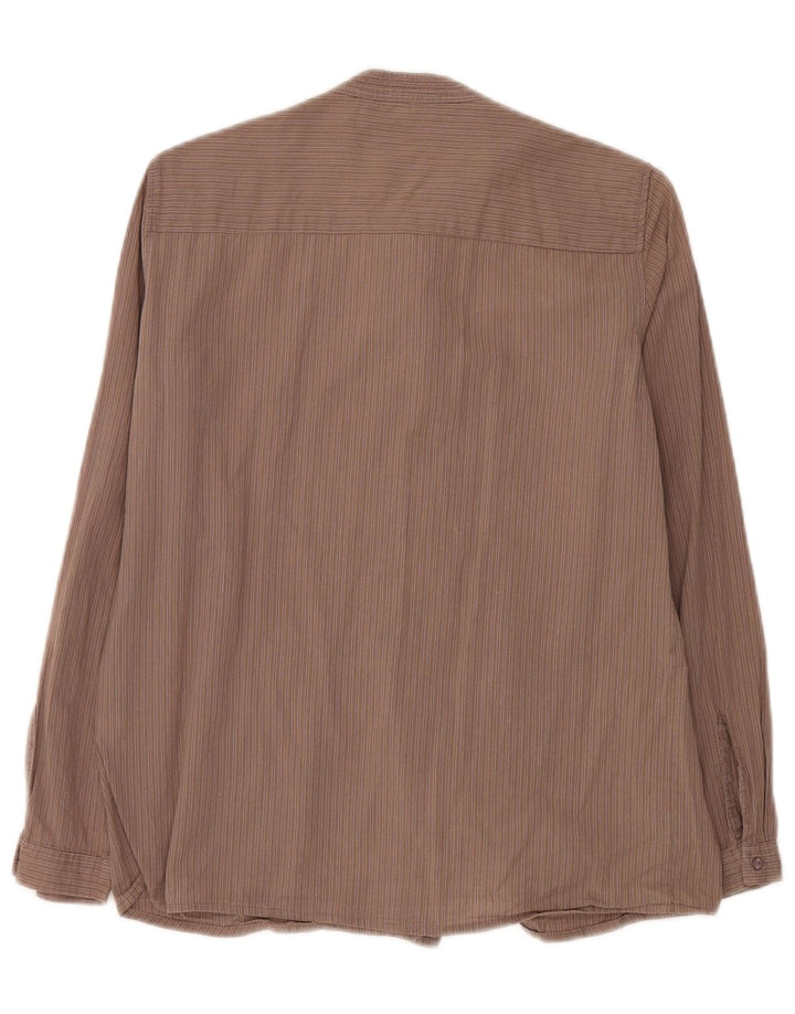 Zara Camisa De Esmoquin Para Mujer UK 42 Marrón Medio A Rayas