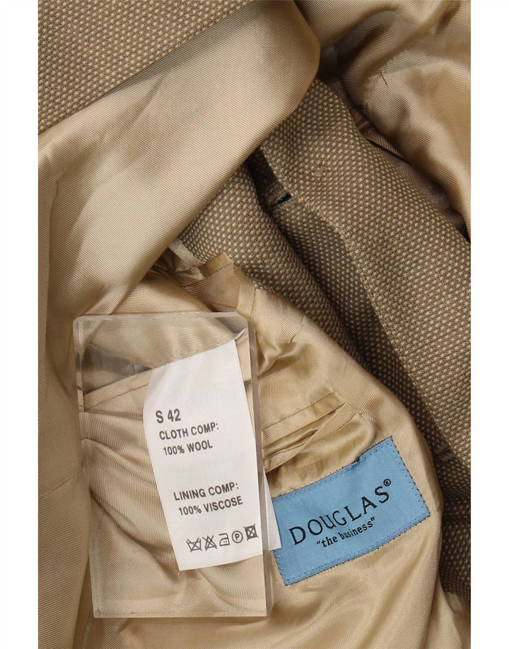 DOUGLAS Mens 3 Button Blazer Jacket UK 42 XL Beige Flecked Wool