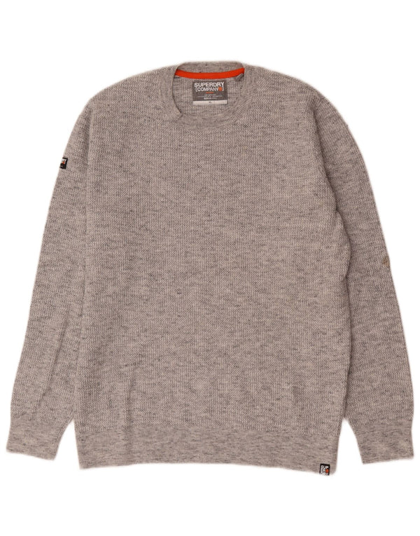 Superdry Jersey De Cuello Redondo Para Hombre XL De Algodón Moteado Gris