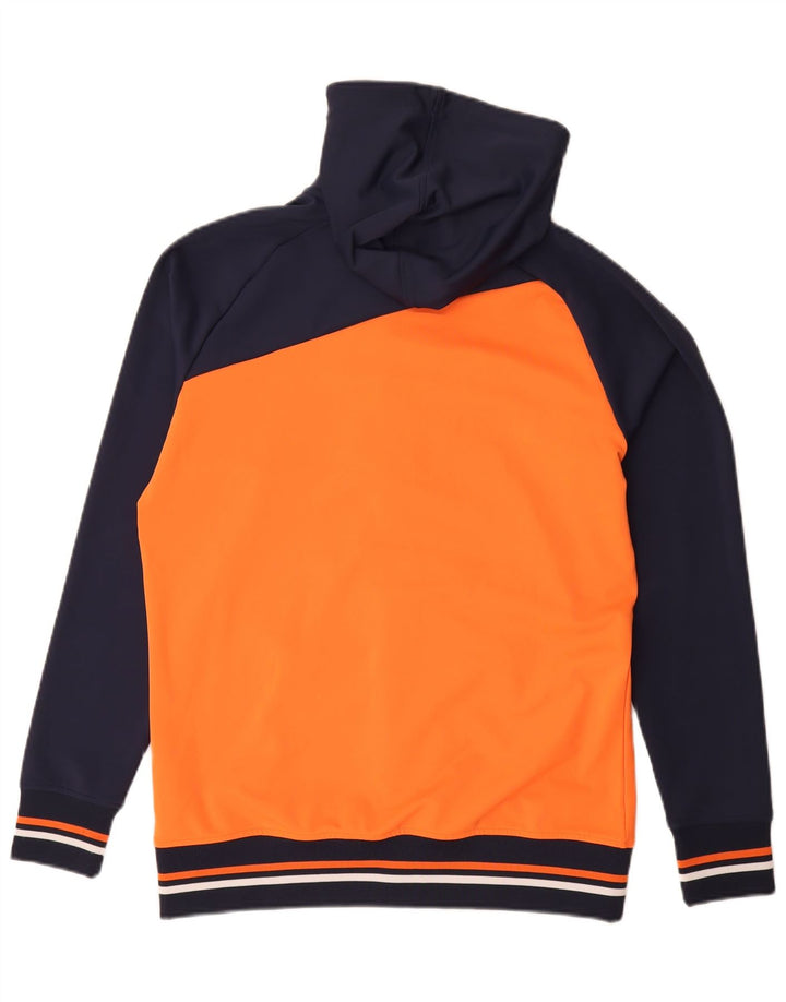 Fila - Sudadera con capucha y cremallera para hombre, color naranja medio, poliéster con bloques de color
