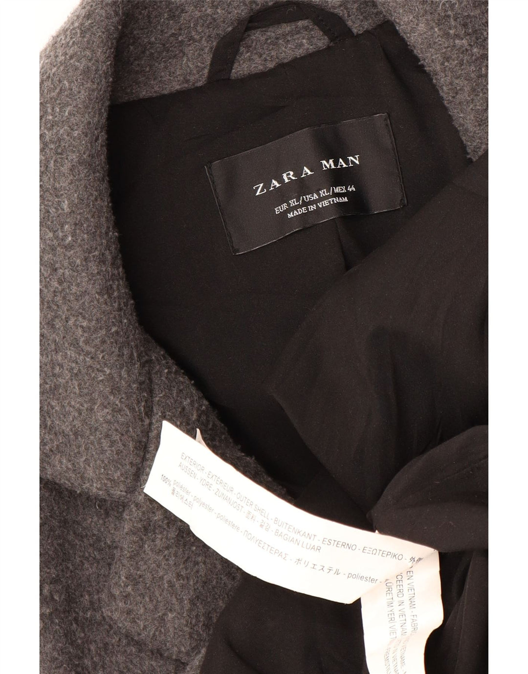 ZARA Mens Overcoat UK 42 XL Grey Polyester Vintage Zara and Second-Hand Zara from Messina Hembry 