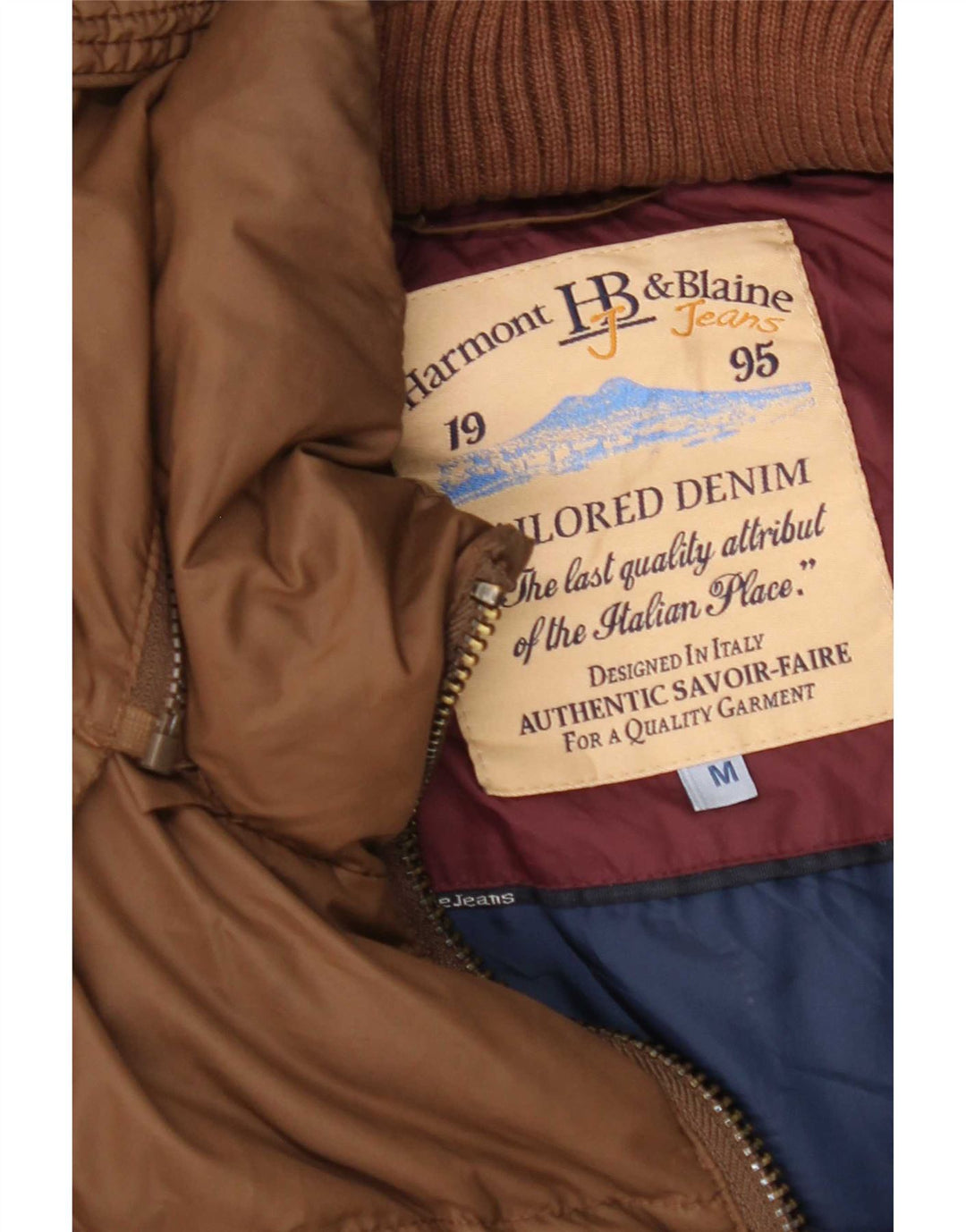 Harmont & Blaine Chaqueta acolchada con capucha para hombre UK 38 Marrón medio