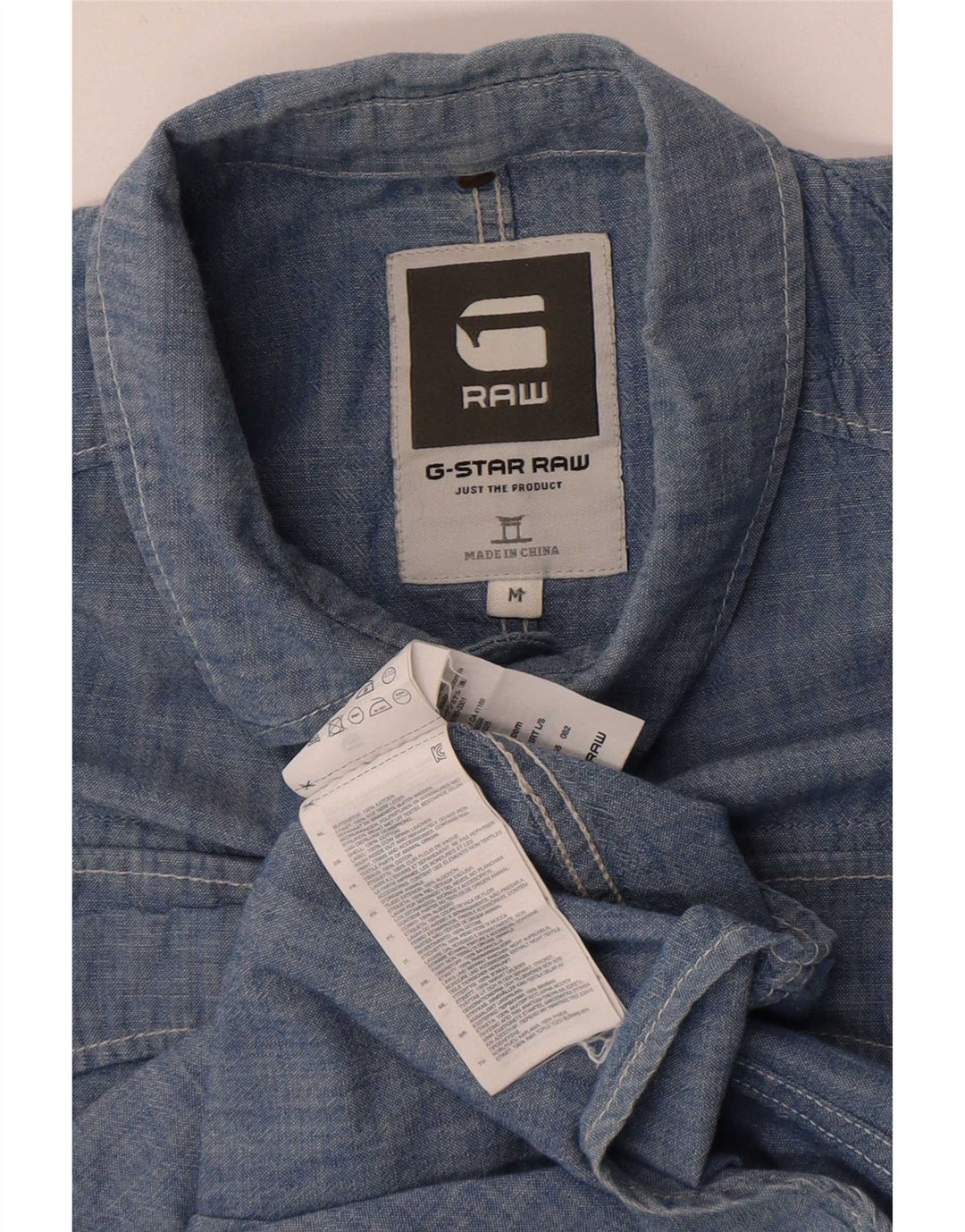 Camisa G-Star Hombre Algodón Azul Medio