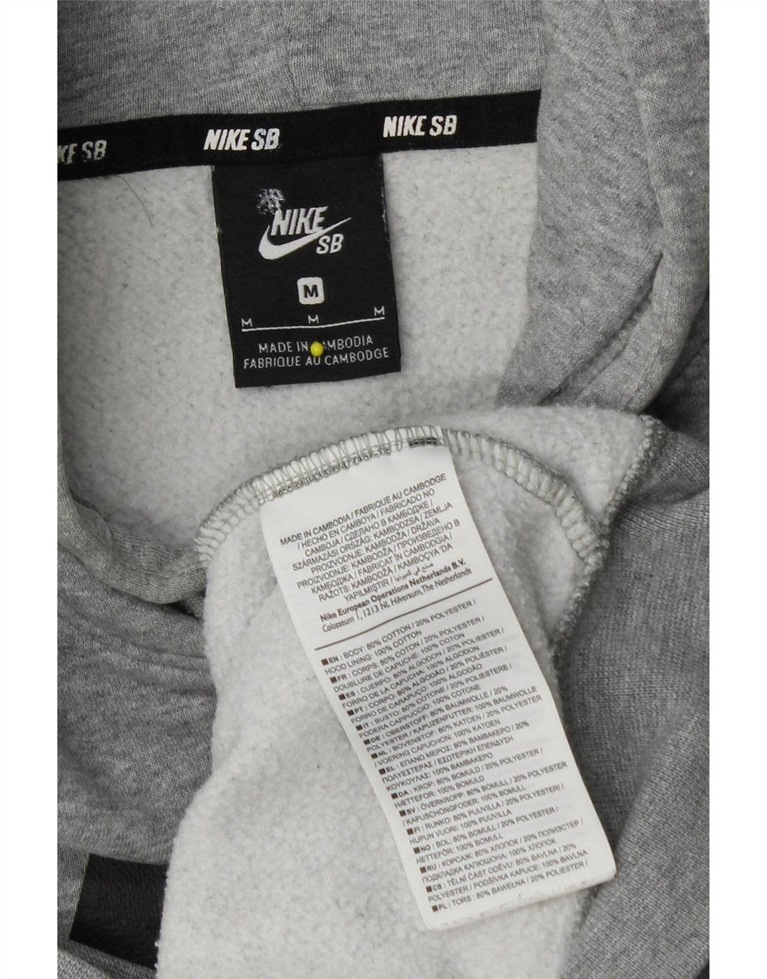 Nike Hombre Sudadera Con Capucha Gráfica Jersey De Algodón Gris Medio