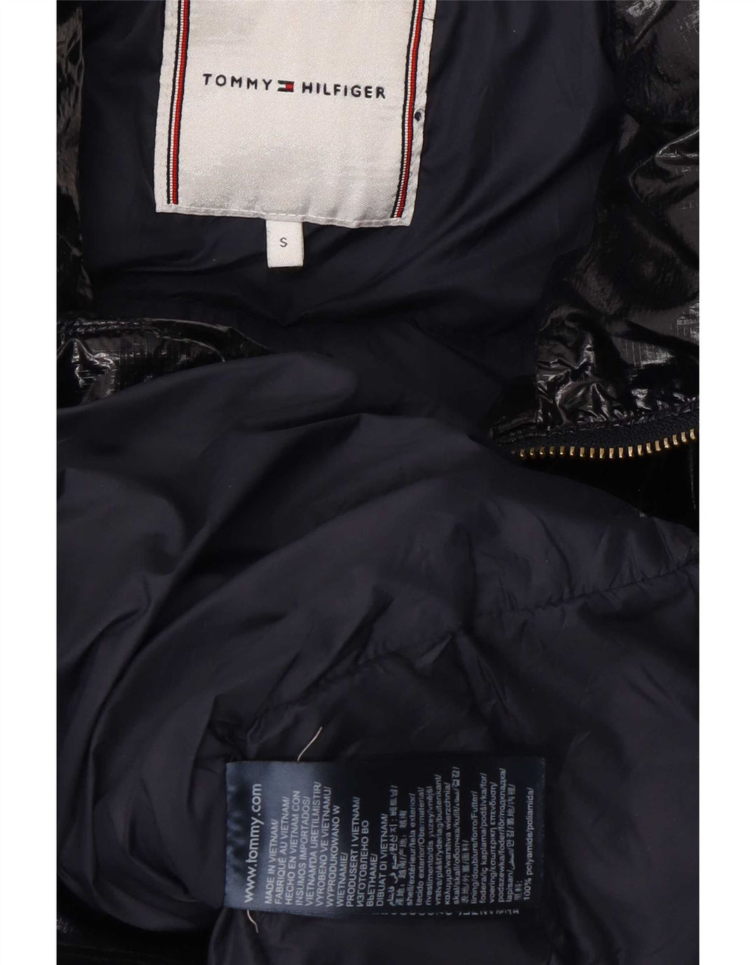 Tommy Hilfiger Chaqueta acolchada para mujer UK 10 Small Poliamida azul marino