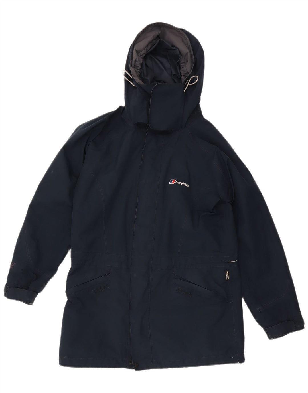Berghaus Chaqueta impermeable extragrande con capucha para mujer UK 10 Small Azul marino Nylon